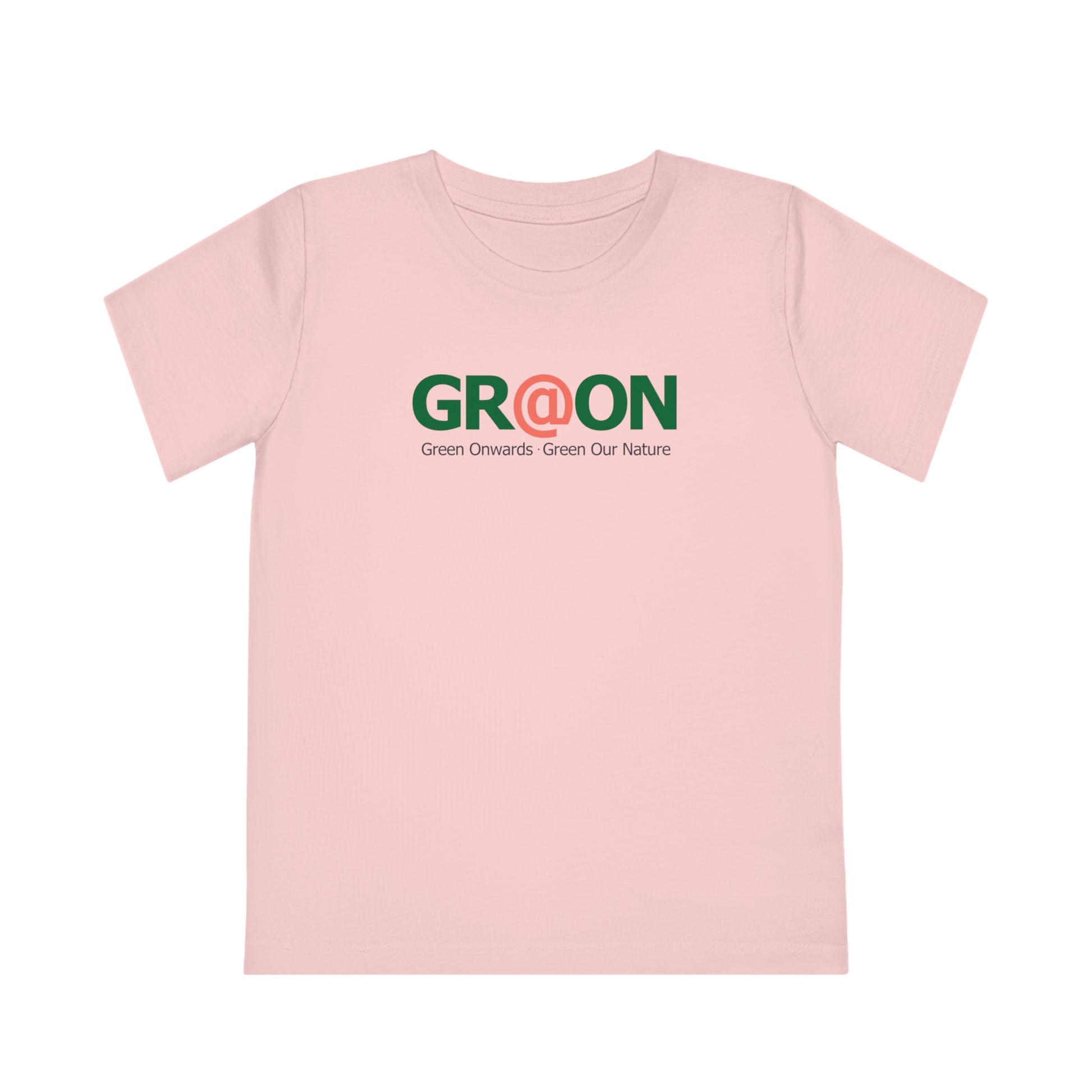 Child wearing a GR@ON Kids T-Shirt made from organic cotton, featuring a fun and colorful design. GR@ON Kids T-Shirts: Sustainable style, fun designs.