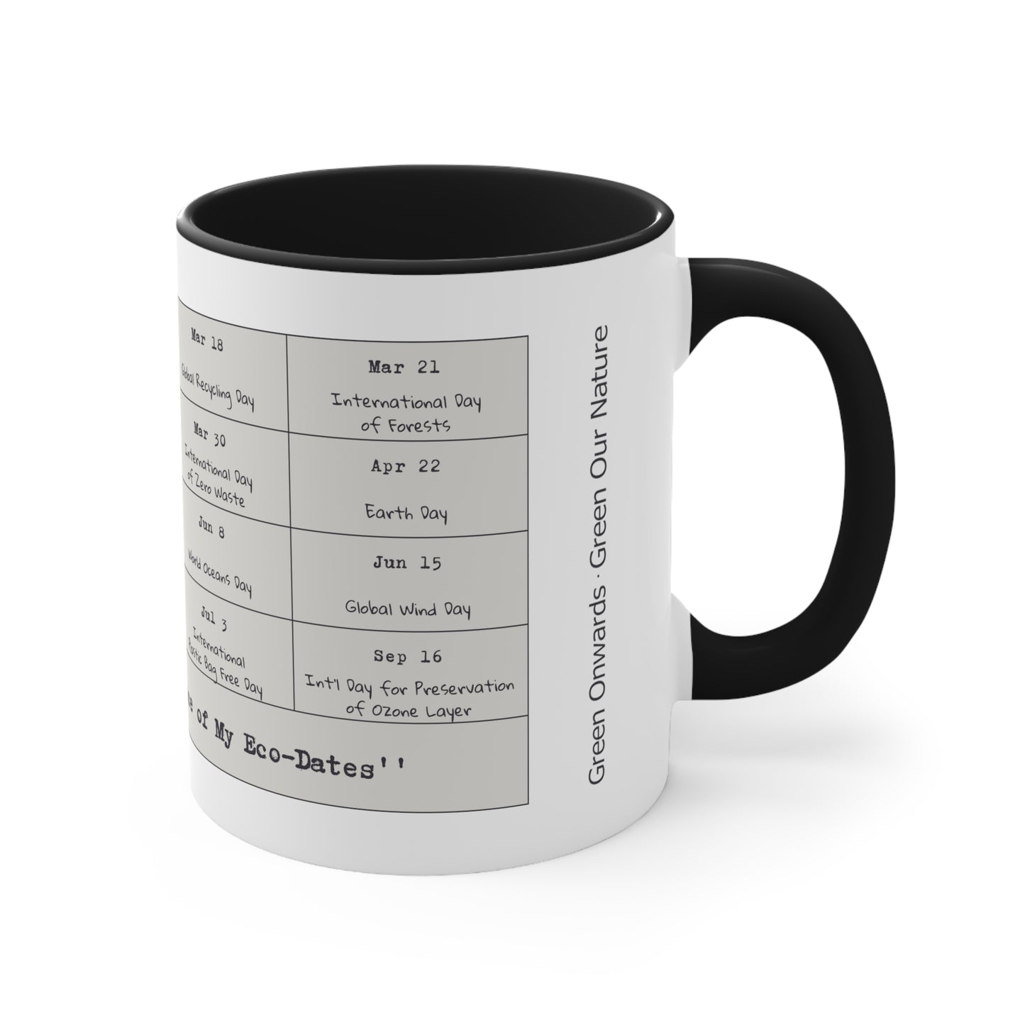 Eco-Friendly - Accent Coffee Mug, 11oz  - My Eco-Dates