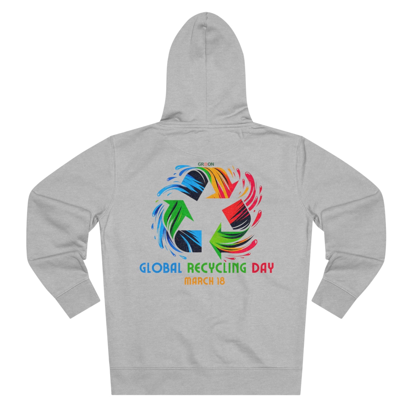 Global Recycling Day, Model wearing a stylish and sustainable GR@ON Coat made from organic materials. GR@ON Coats & Jackets: Sustainable warmth, ethical style.