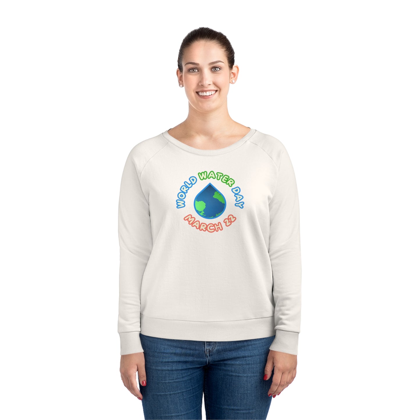 World Water Day, Model wearing a GR@ON Sweatshirt made from organic cotton, featuring a stylish and sustainable design. GR@ON Sweatshirts: Sustainable comfort, everyday style.