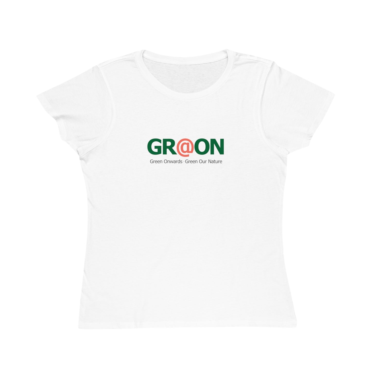 Model wearing a GR@ON T-Shirt made from organic cotton, featuring a stylish and sustainable design. GR@ON T-Shirts: Sustainable style, everyday comfort.