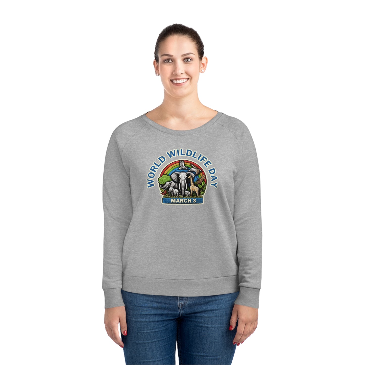 World Wildlife Day, Model wearing a GR@ON Sweatshirt made from organic cotton, featuring a stylish and sustainable design. GR@ON Sweatshirts: Sustainable comfort, everyday style.