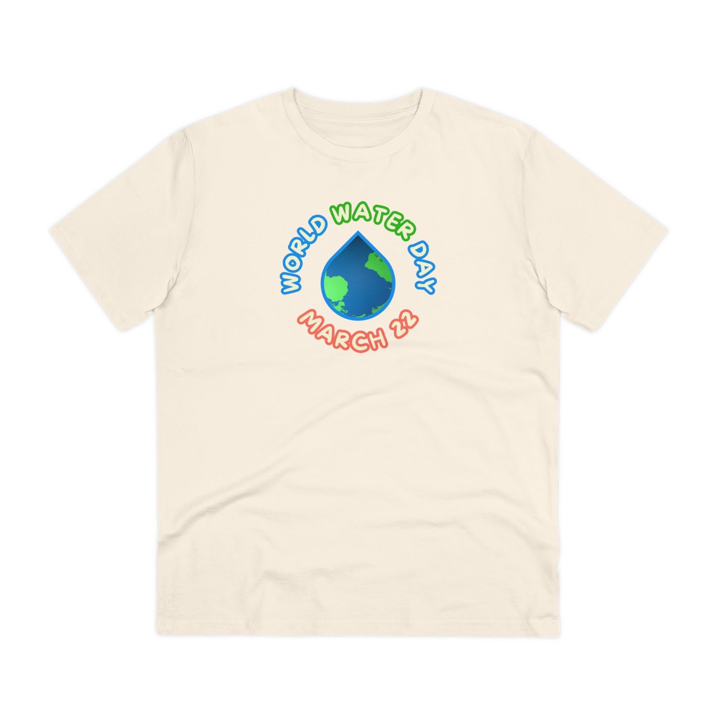 World Water Day, Model wearing a GR@ON T-Shirt made from organic cotton, featuring a stylish and sustainable design. GR@ON T-Shirts: Sustainable style, everyday comfort.