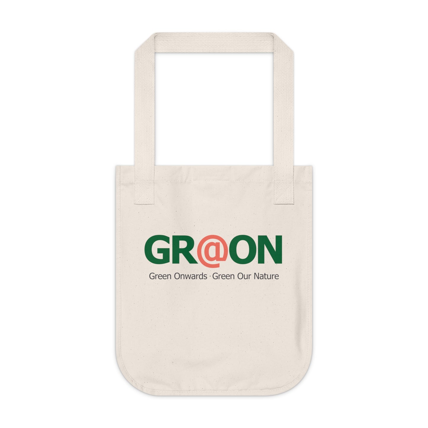 Person carrying a GR@ON Tote Bag made from organic cotton, filled with everyday essentials. GR@ON Tote Bags: Sustainable style, everyday essentials.