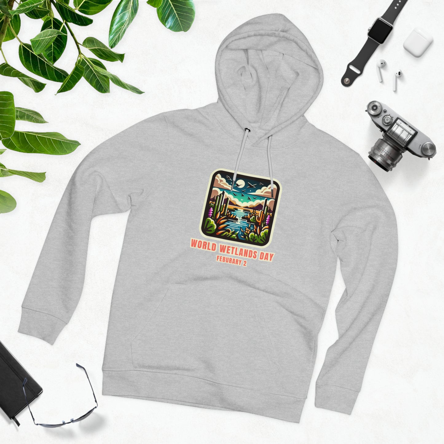 Eco-Friendly Organic - Unisex Cruiser Hoodie - World Wetlands Day graphic