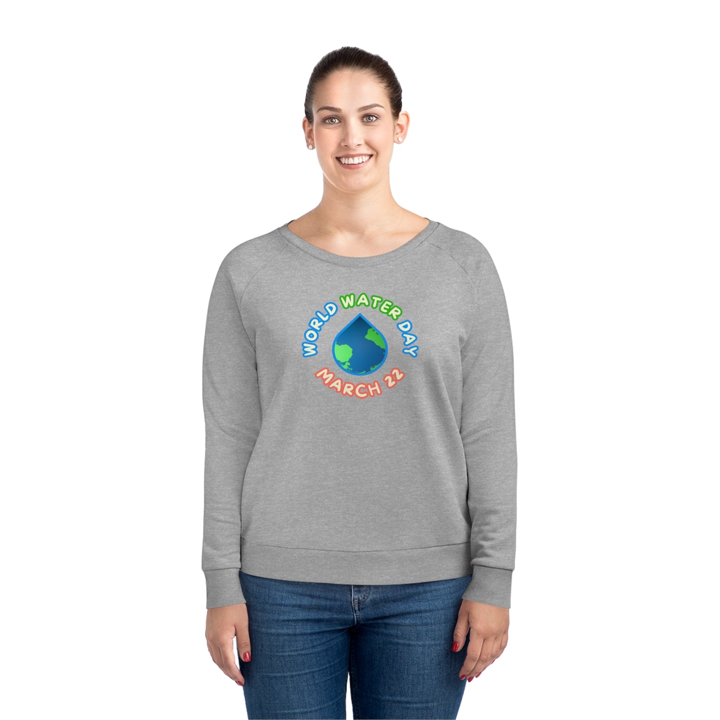 World Water Day, Model wearing a GR@ON Sweatshirt made from organic cotton, featuring a stylish and sustainable design. GR@ON Sweatshirts: Sustainable comfort, everyday style.