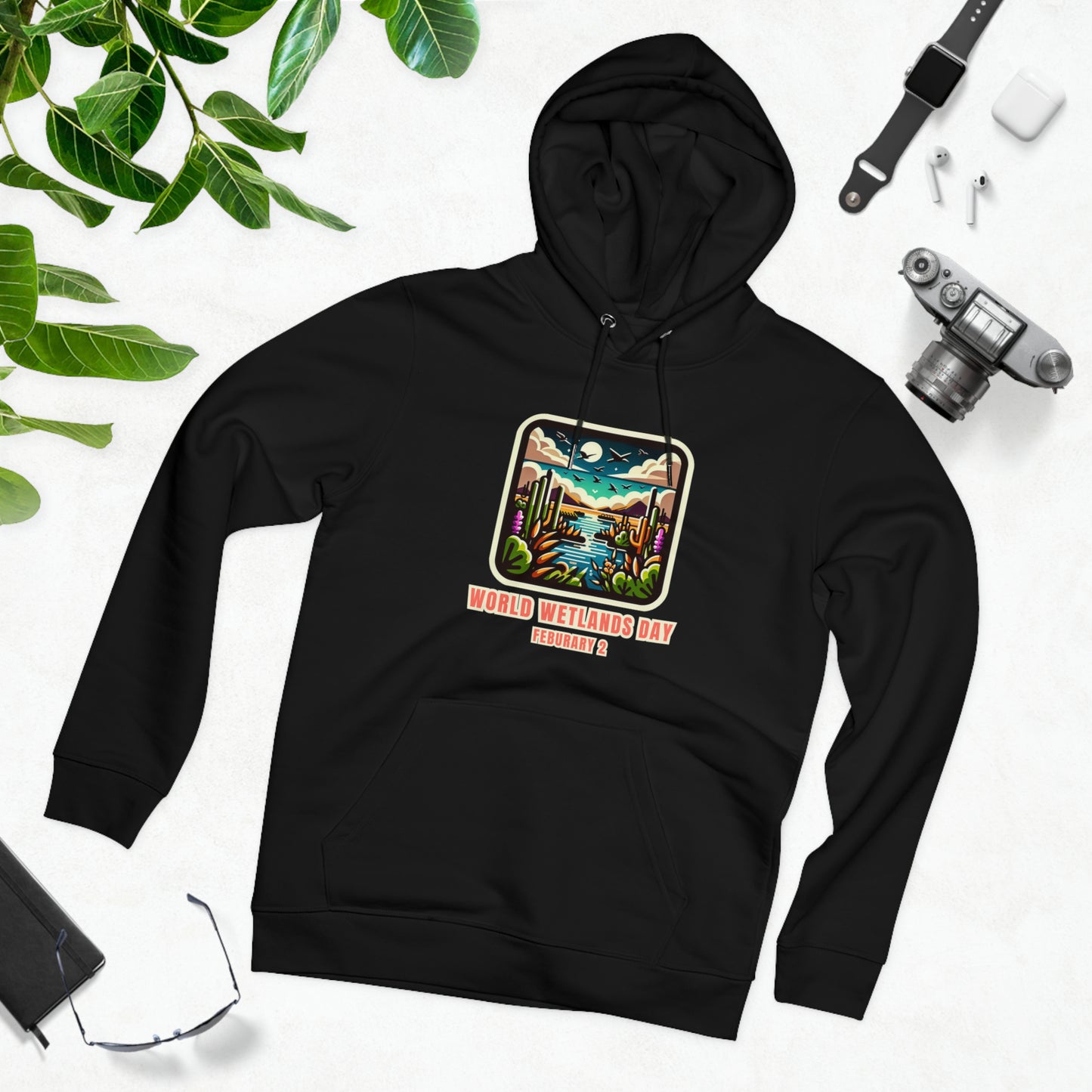 Eco-Friendly Organic - Unisex Cruiser Hoodie - World Wetlands Day graphic