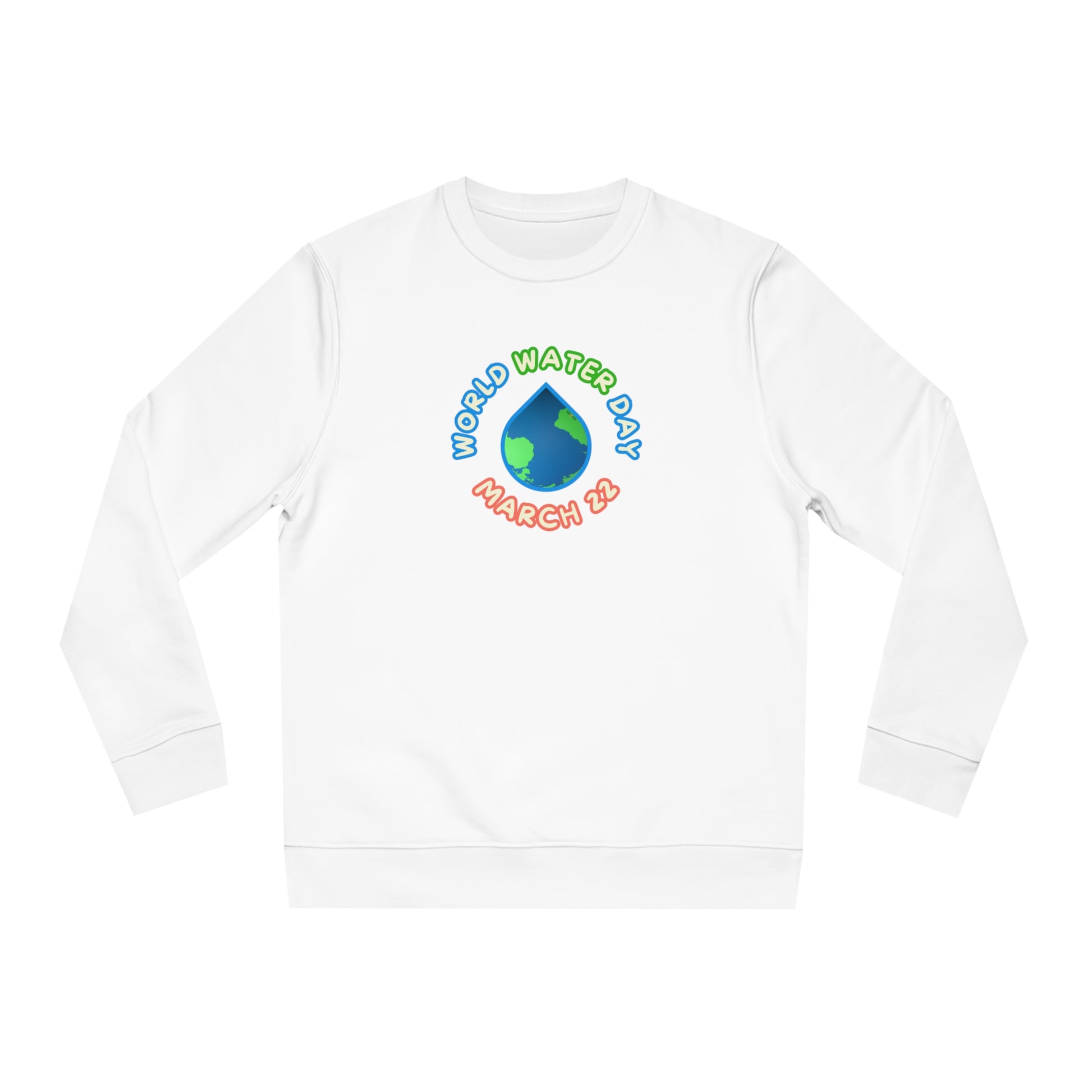 World Water Day, Model wearing a GR@ON Sweatshirt made from organic cotton, featuring a stylish and sustainable design. GR@ON Sweatshirts: Sustainable comfort, everyday style.