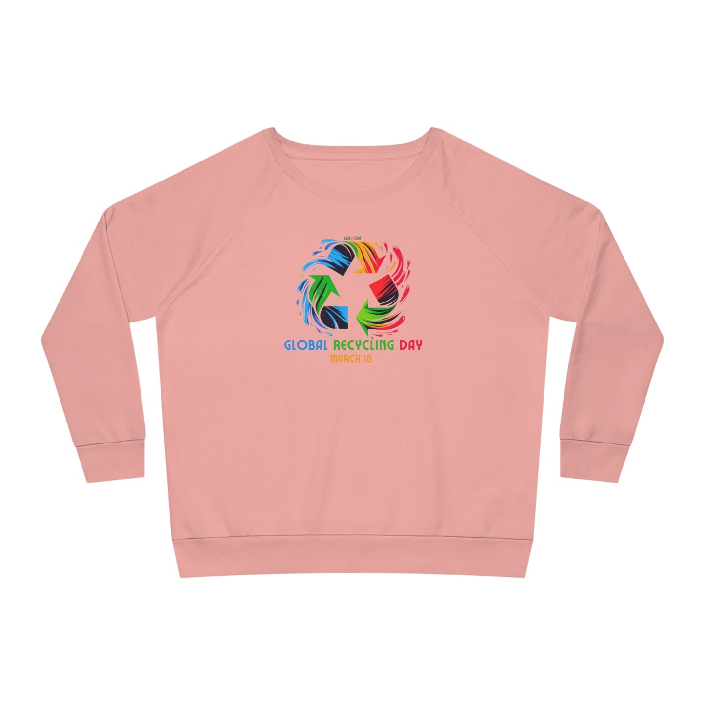 Global Recycling Day, Model wearing a GR@ON Sweatshirt made from organic cotton, featuring a stylish and sustainable design. GR@ON Sweatshirts: Sustainable comfort, everyday style.