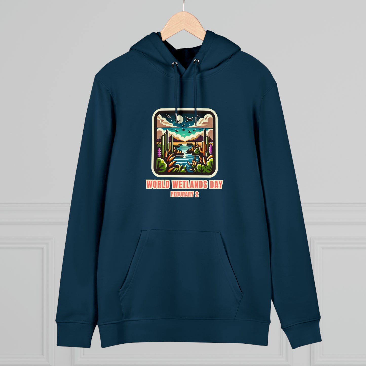 Eco-Friendly Organic - Unisex Cruiser Hoodie - World Wetlands Day graphic