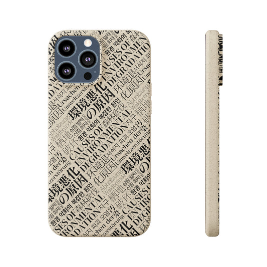 Person holding a GR@ON Phone Case made from sustainable materials, protecting their phone from damage. GR@ON Phone Case: Sustainable protection, stylish designs.