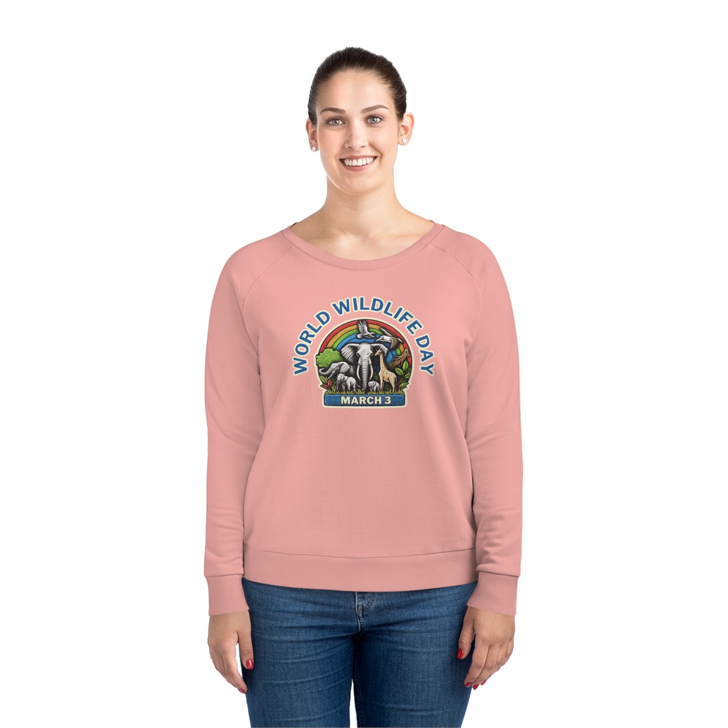 World Wildlife Day, Model wearing a GR@ON Sweatshirt made from organic cotton, featuring a stylish and sustainable design. GR@ON Sweatshirts: Sustainable comfort, everyday style.