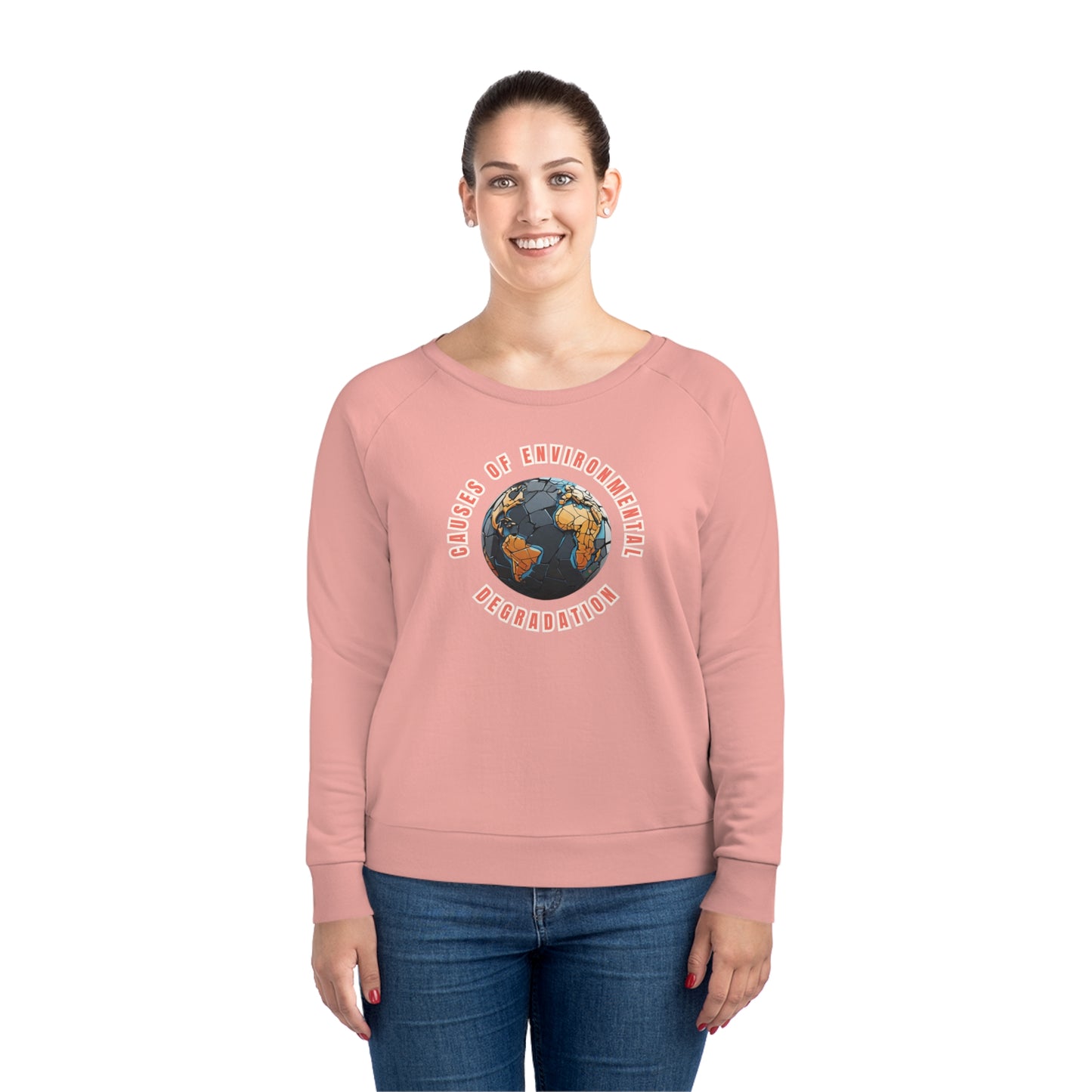 Model wearing a GR@ON Sweatshirt made from organic cotton, featuring a stylish and sustainable design. GR@ON Sweatshirts: Sustainable comfort, everyday style.