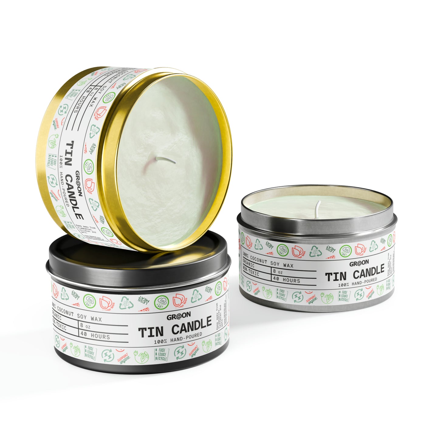 Tin Candles in 4oz and 8oz - Our Green Responsibility