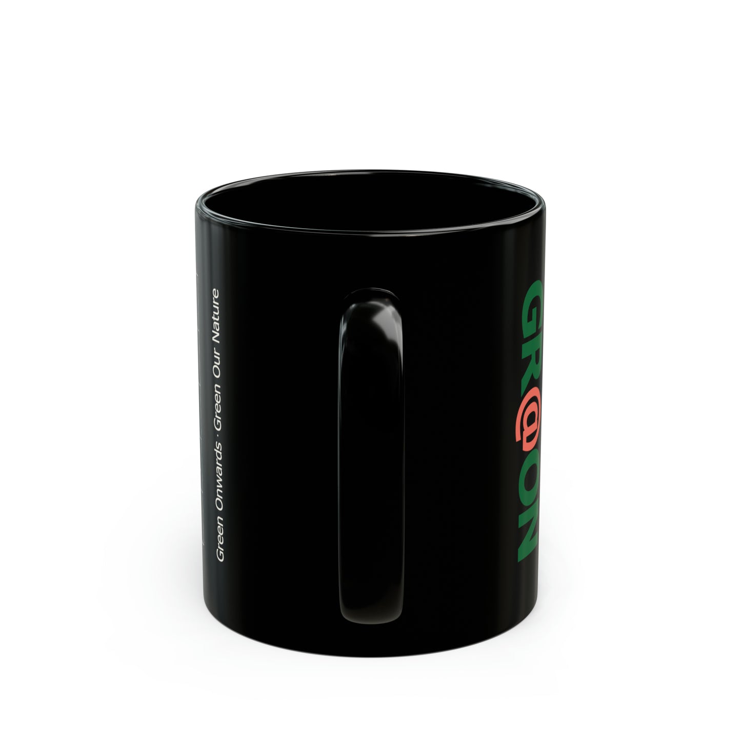 Eco-Friendly - 11oz Black Mug - My Eco-Dates - Flora White wordings