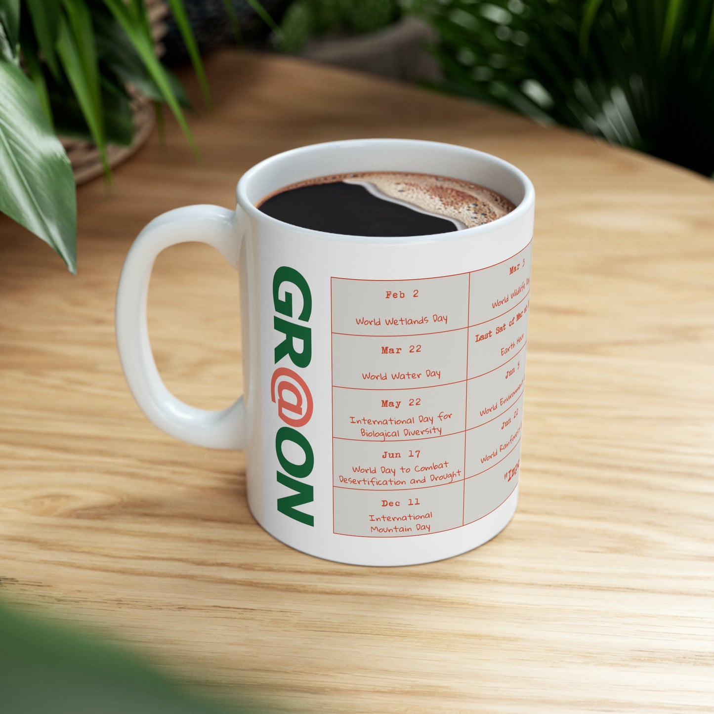 Eco-Friendly - Ceramic Mug 11oz - My Eco-Dates - Fuchsia wordings