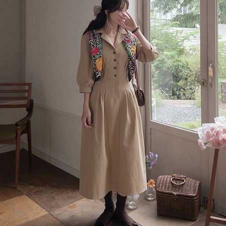 A collection of Dongdaemum Women’s Dresses, encapsulating the charm of Korean fashion.