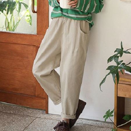 An array of Dongdaemum Women’s Pants, embodying the versatility of Korean fashion.